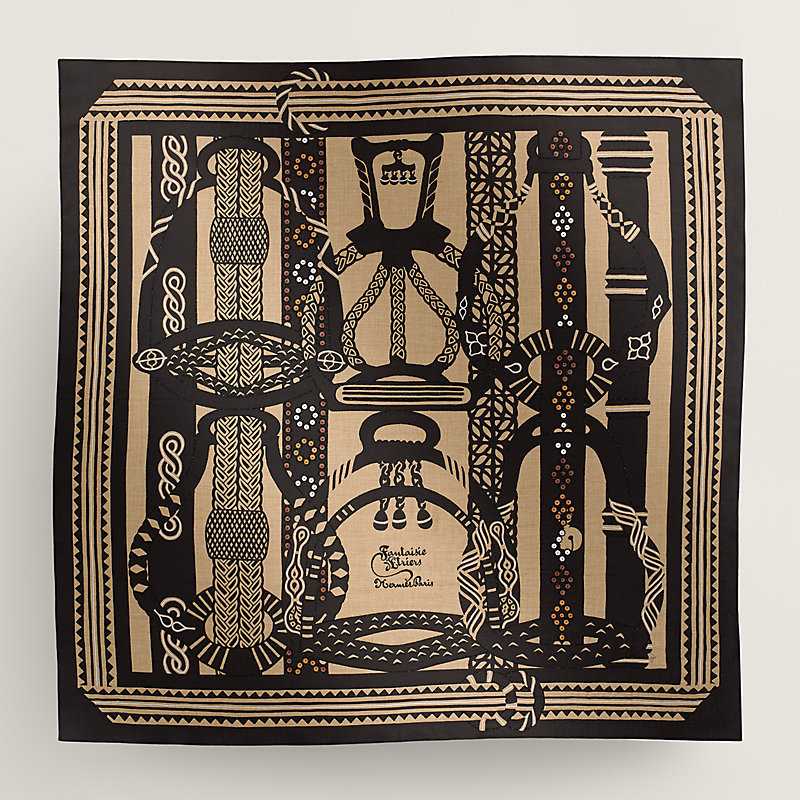 【海外限定カラーあり】HERMES★Fantaisie d’Etriers★ストール Embroidered Fantaisie d'Etriers shawl 140 | Hermès Mainland